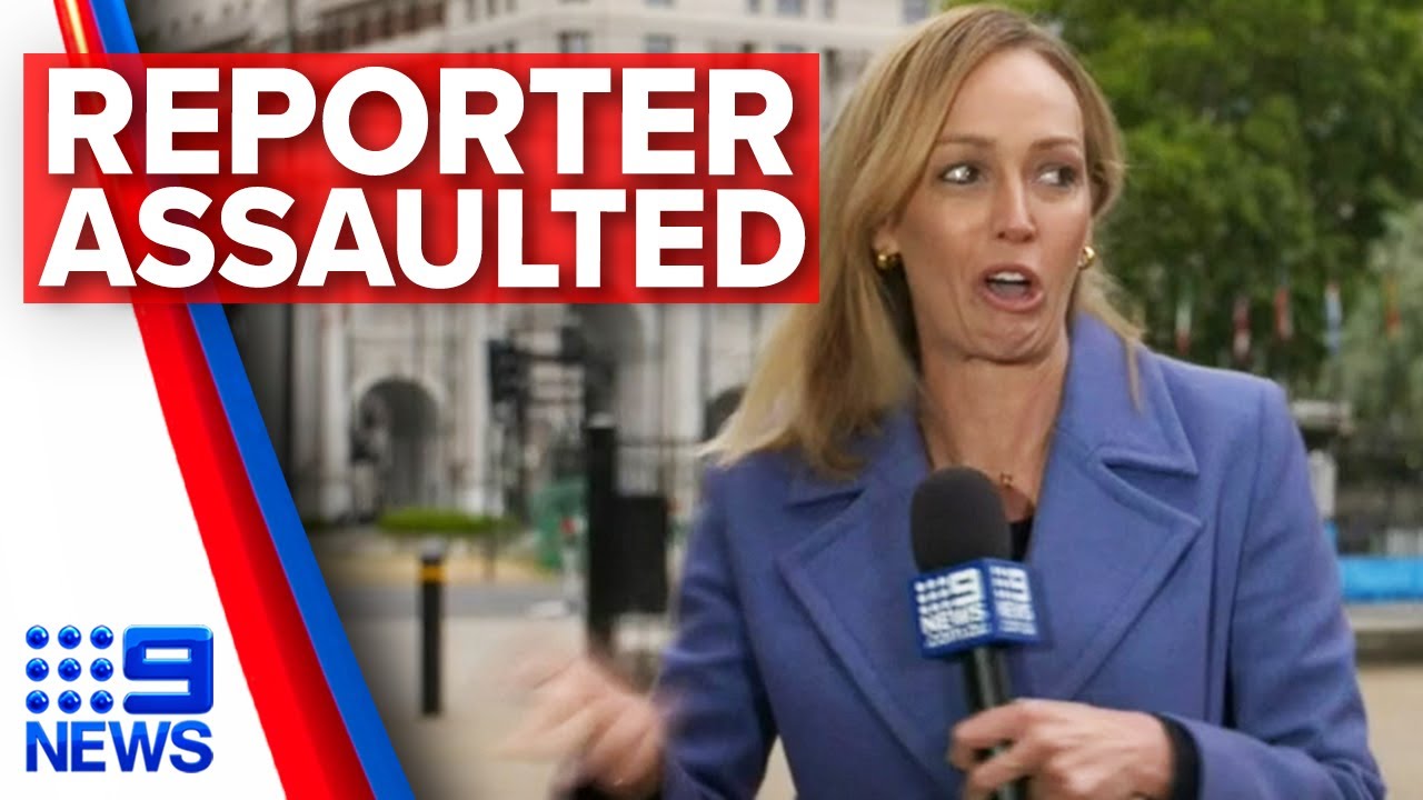 Australian reporter assaulted on live TV in London | Nine News Australia