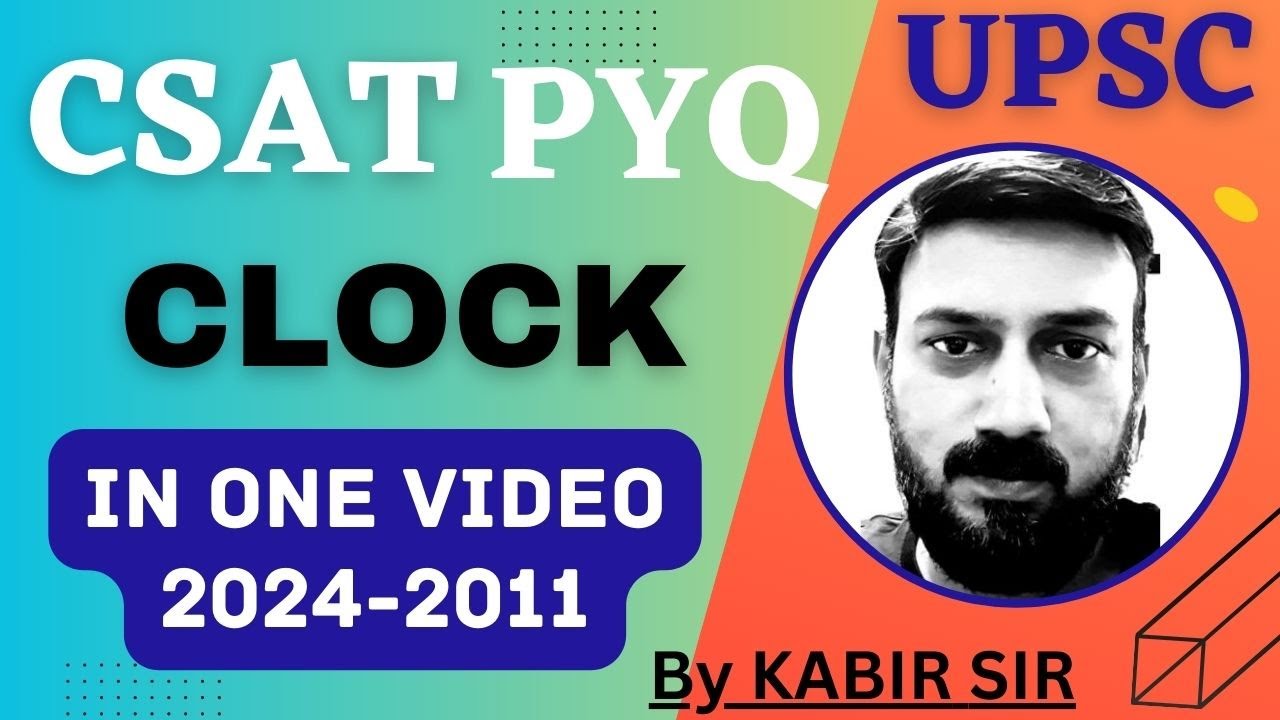 UPSC CSAT Clock PYQ Topic wise | CSAT 2025 Preparation