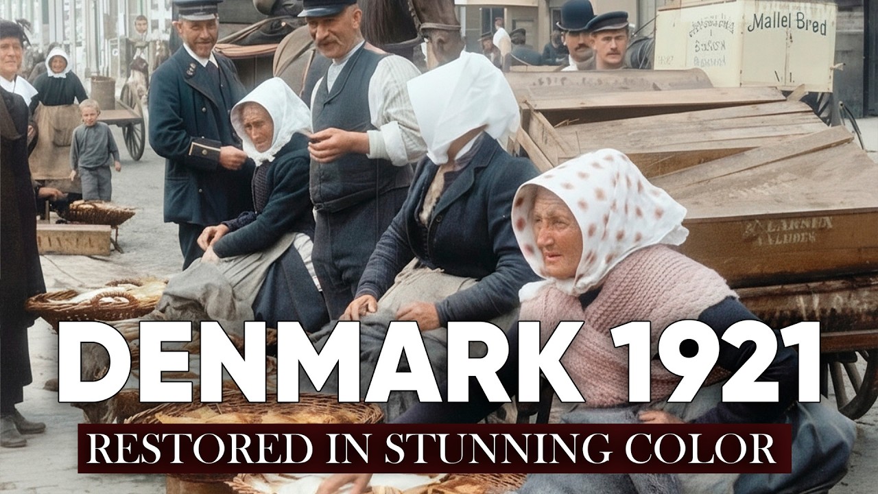 Rare Footage of Denmark in 1921 | Restored in Color