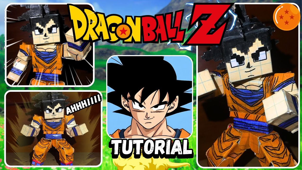 cómo hacer a GOKU Papercraft MINECRAFT figura Articulada de DRAGON BALL Z