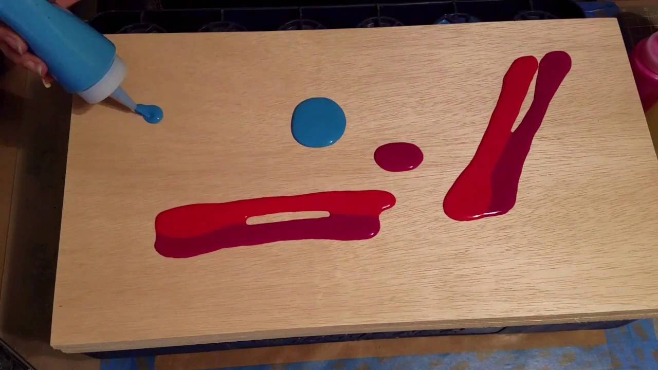 Another pouring medium on plywood