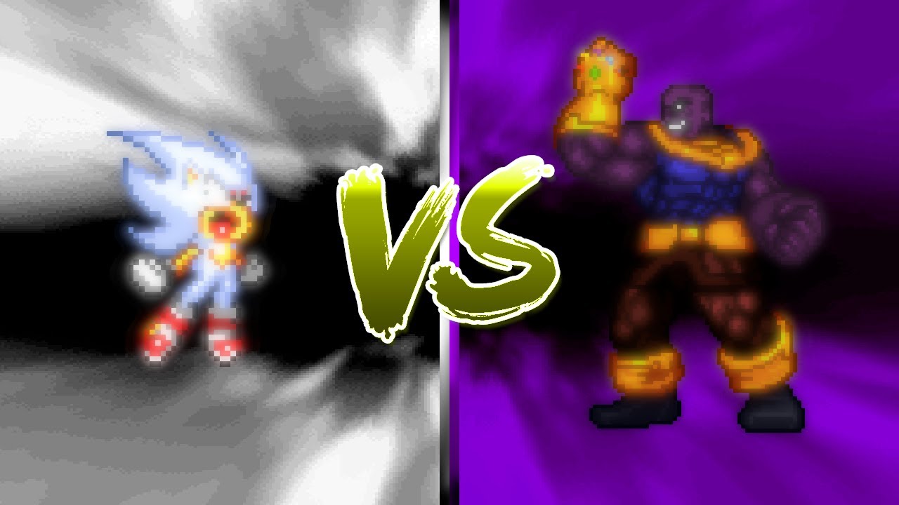 HYPER SONIC VS THANOS (SONIC THE HEDGEHOG VS MARVEL COMICS) [SPRITE ANIMATION]