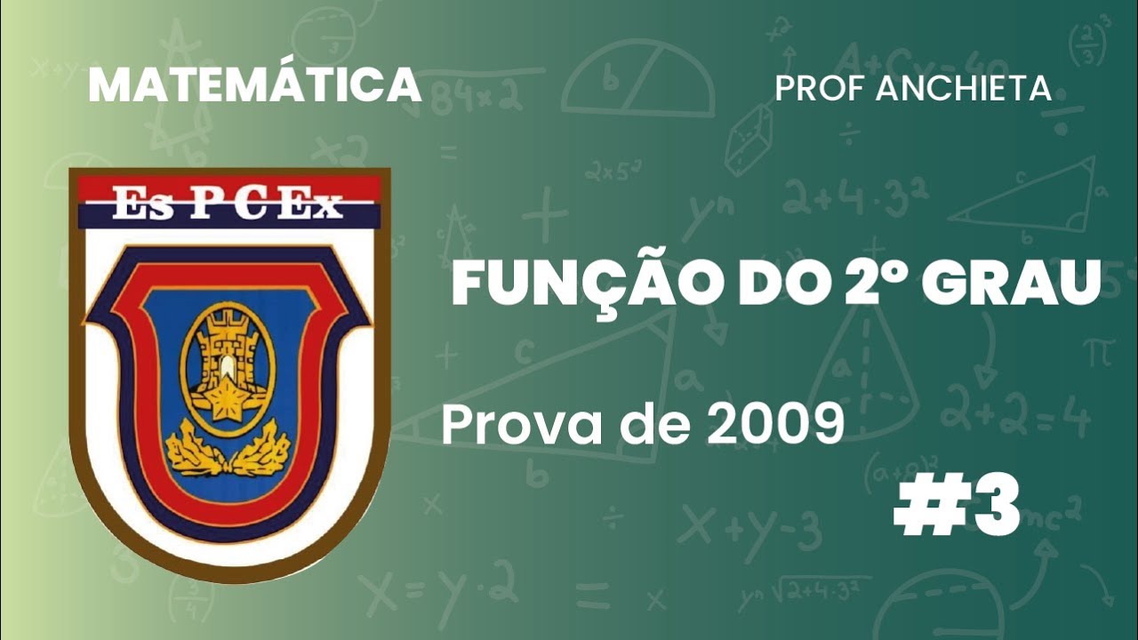 EsPCEx 2009 // #03 // FUNÇÃO QUADRÁTICA
