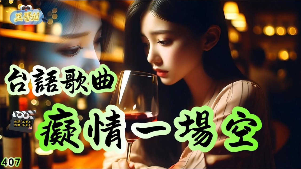 閩南語歌曲(407.癡情一場空)燒酒一杯一杯 醉茫茫.寂寞一暝一暝 目眶紅.有愛的話 無愛的向望.愛你予阮失了魂 予阮傷遮重  #王哥Ai #原創歌曲 #閩南語流行歌曲 #台語歌曲 #音樂 #ai歌手