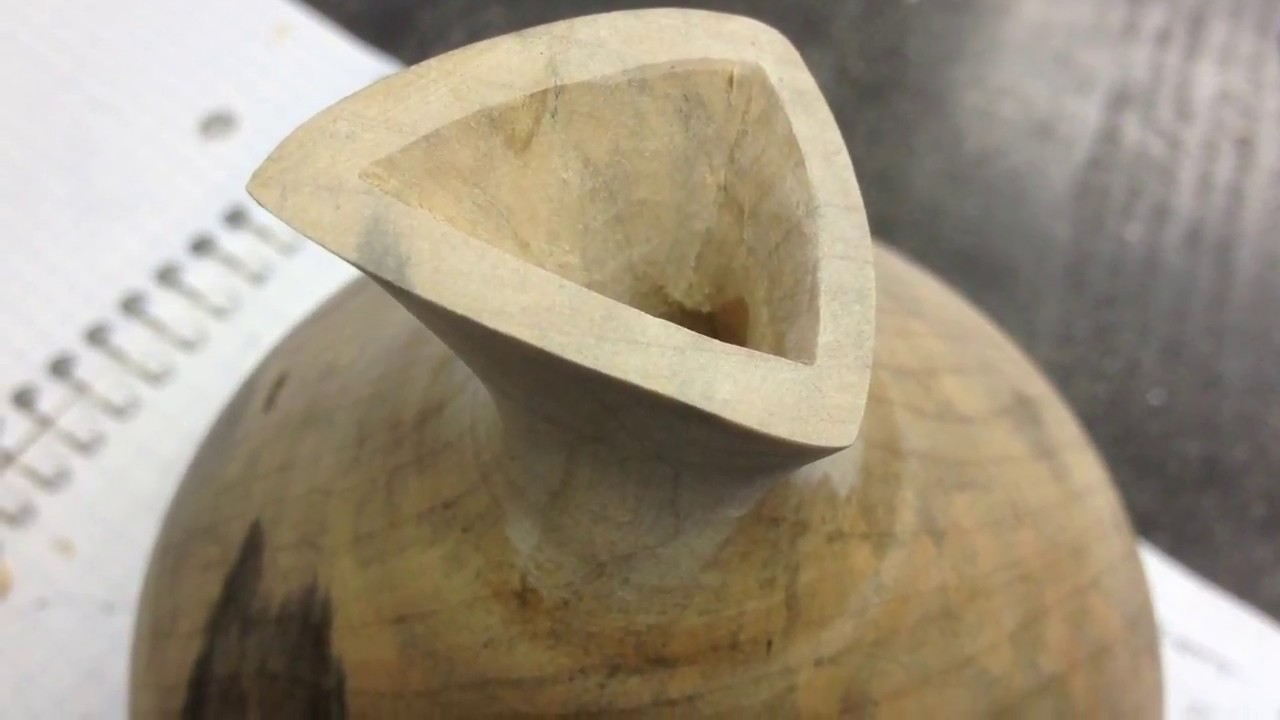 The Vision &mdash; spalted maple wood vase with a shaped opening