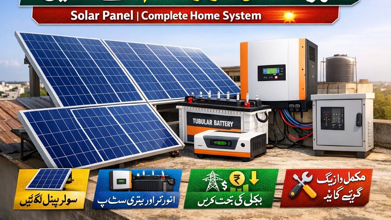 گھر کا مکمل سولر سسٹم کیسے لگائیں؟ مکمل طریقہ | Solar Panel Complete Home System