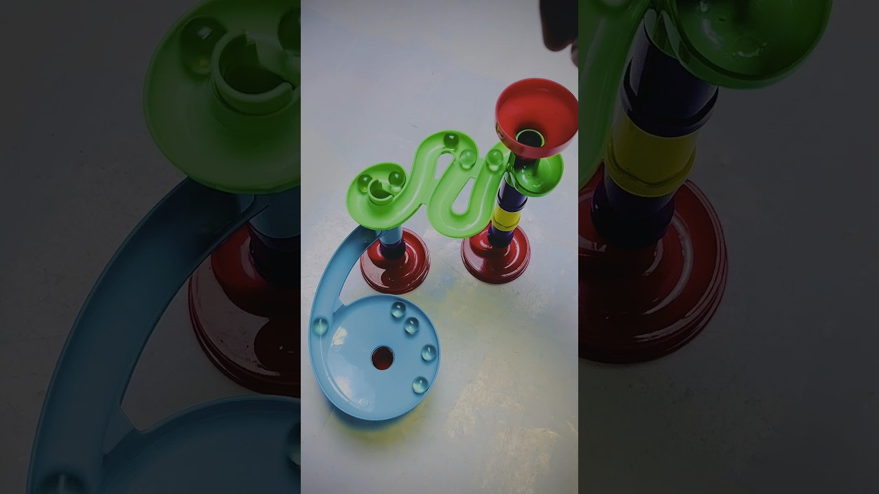 Marble plastic slope run race transparent ball 