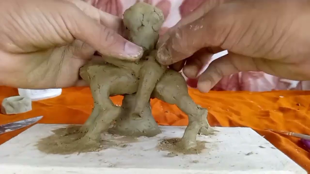 Idol making with clay / Goddess Durga idol /step by step/#Arts-O-holic