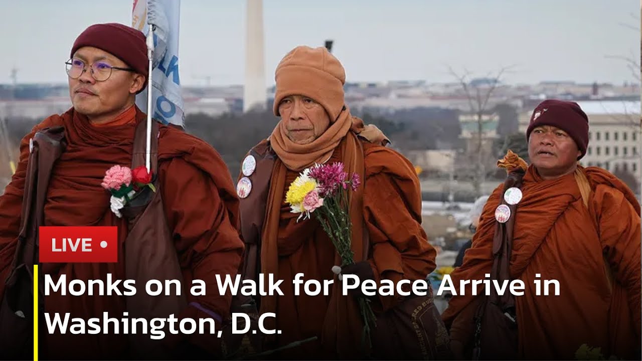 🔴LIVE: Monks on a Walk for Peace Arrive in Washington, D.C. | AC13