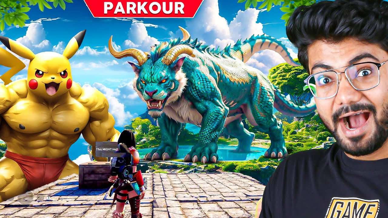 MYSTERIOUS DARK TYPE POKEMON ON FLOATING ISLAND! 😱 | PALWORLD PARKOUR #9