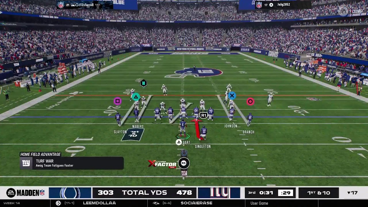 Madden 26 Giants S1 W14