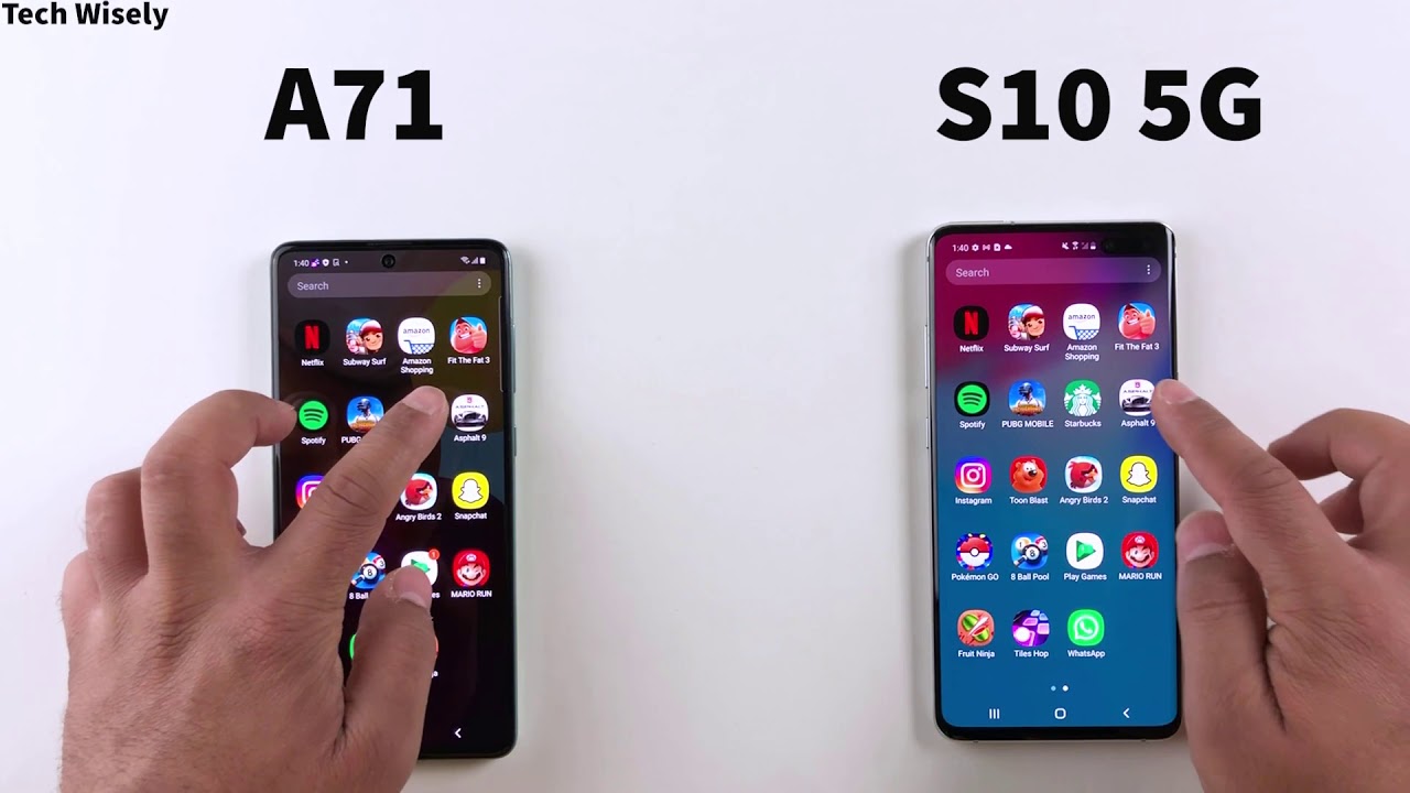 SAMSUNG A71 vs S10 5G : Speed Test