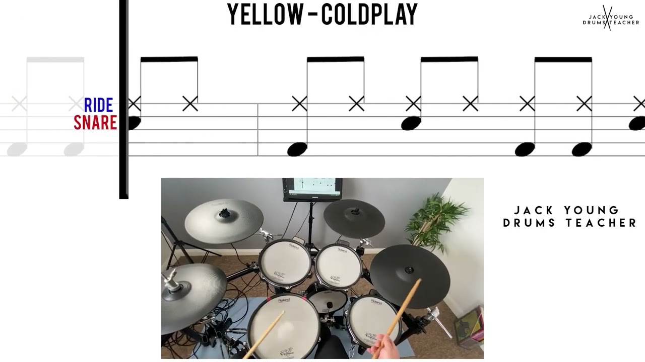 Yellow  Coldplay🥁 Hard Beginner Version