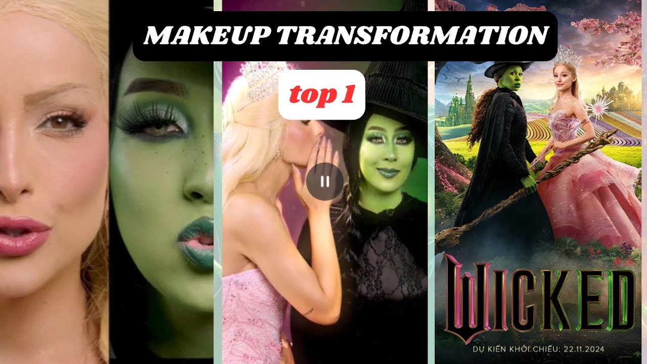 Super Impressive Makeup Transformation| Elphaba & Glinda (Wicked) by Camila Pudi