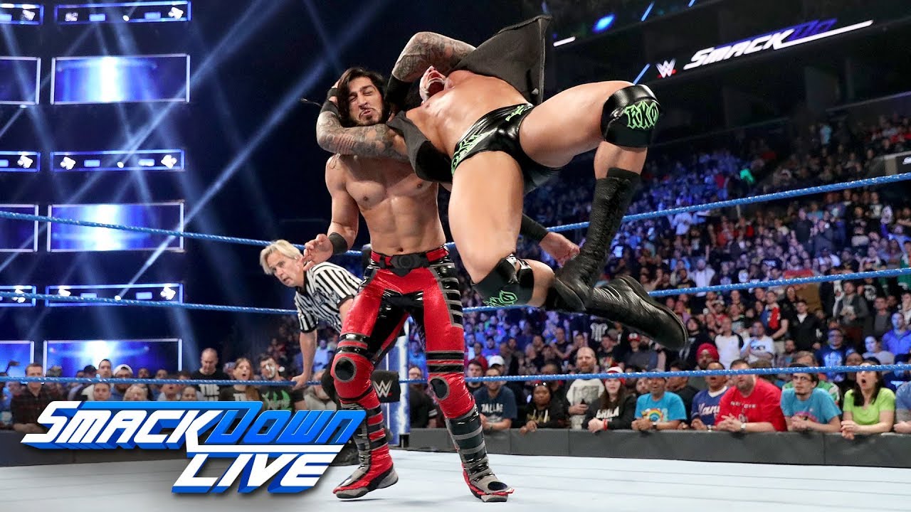 Али, Рикошет и Алистер Блэк против Андраде, Русева и Шинсуке Накамуры: SmackDown LIVE, 9 апреля 2...