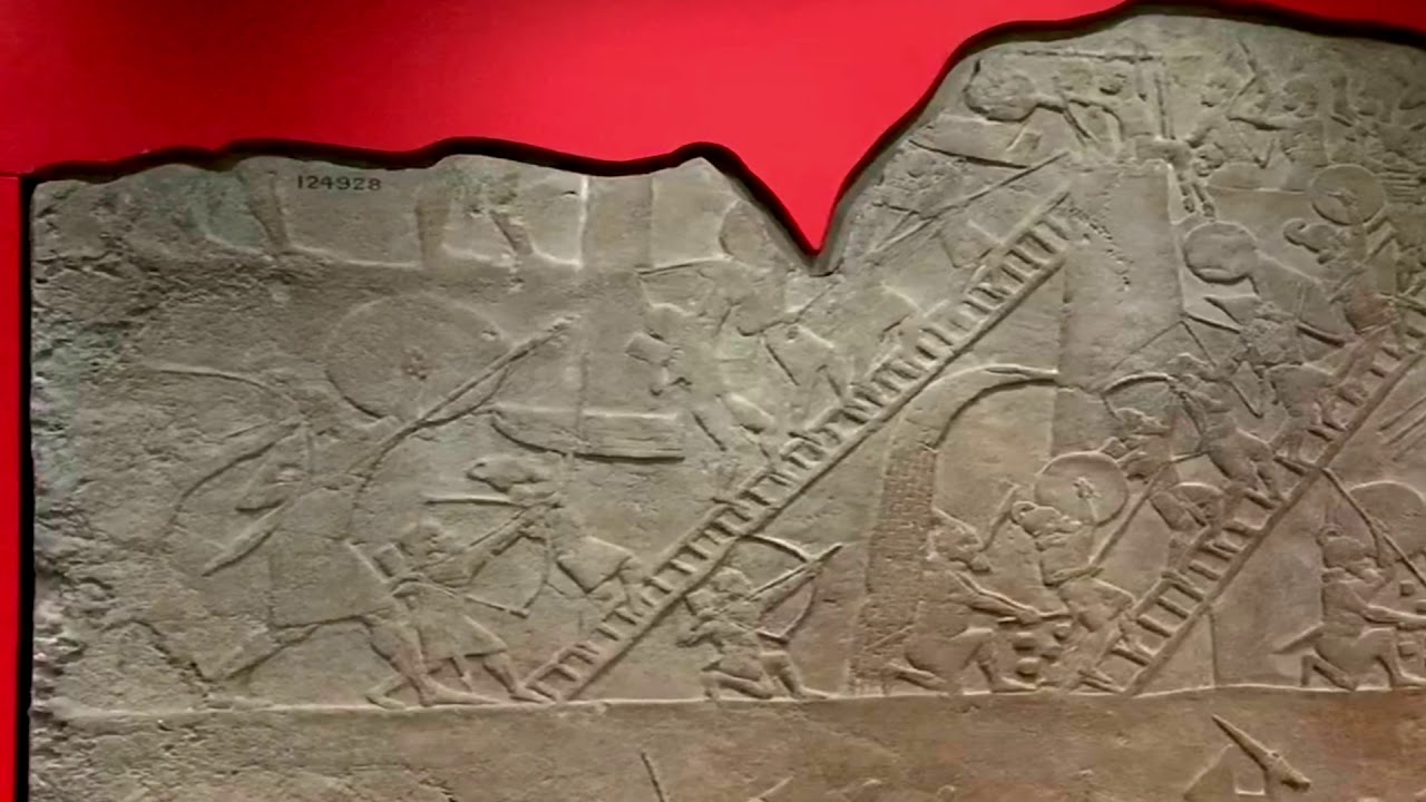 Assyrian Campaign Against Egypt. King Ashurbanipal vs King Taharka at Memphis. British Museum.