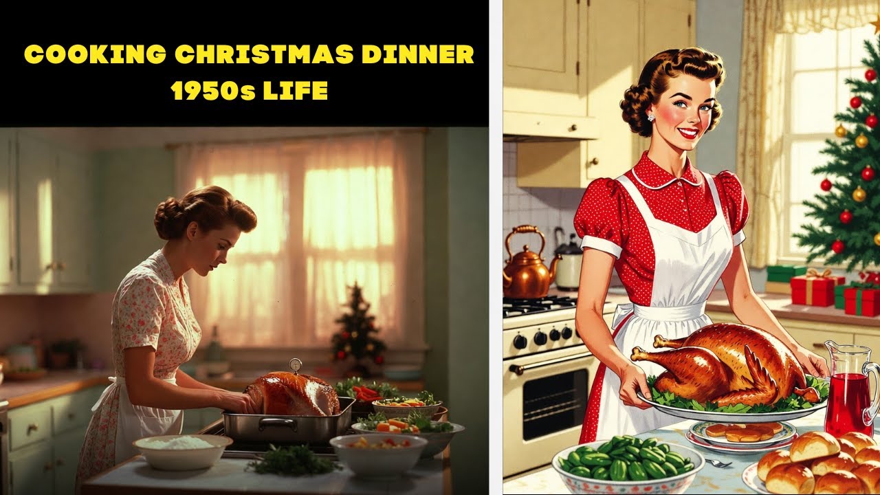 What It Was Like to Cook Christmas Dinner in the 1950s | Life in the 50s Documentary Style
