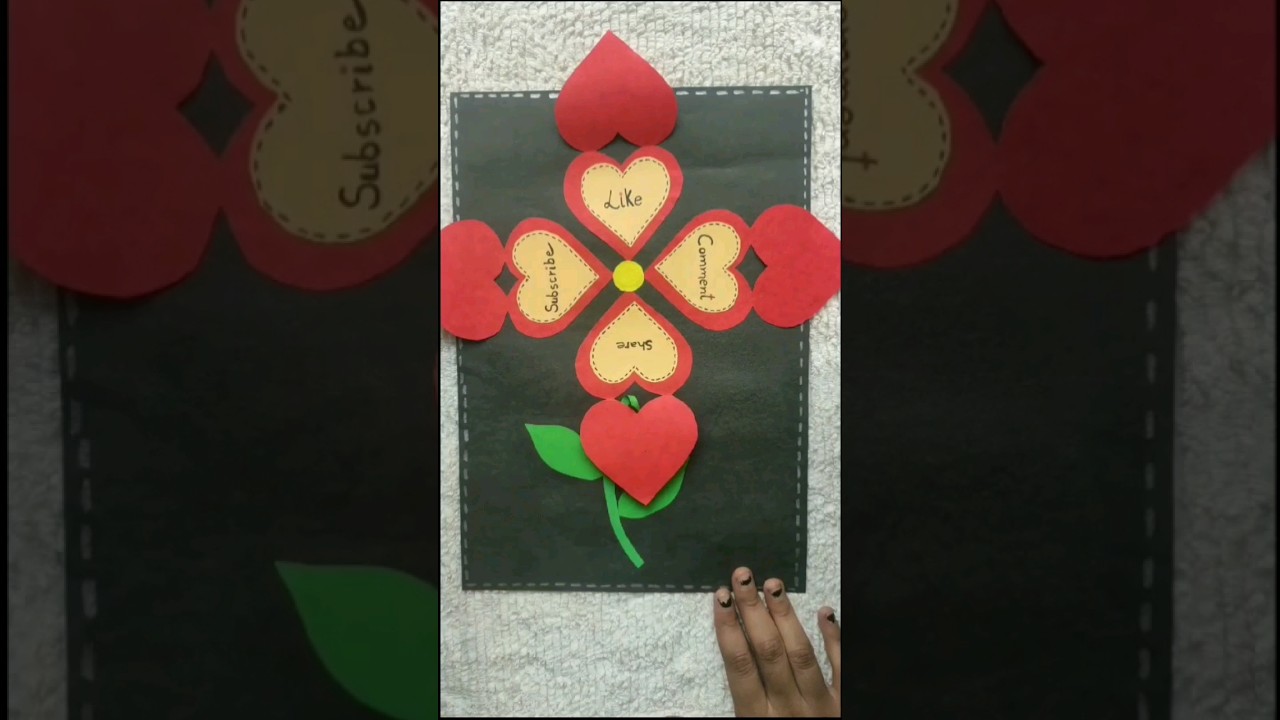 DIY heart flowere#trend #youtube #satisfying #craft #diy #shorts#novisha art and craft