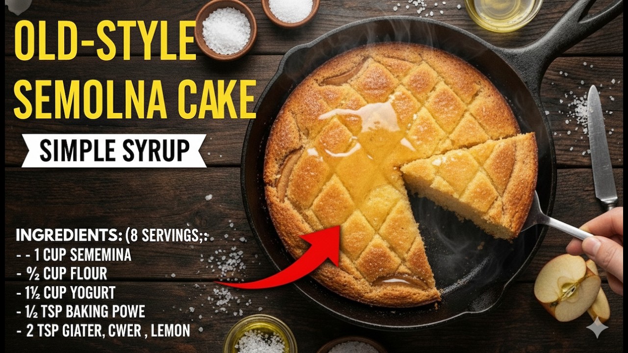 Old-Style Semolina Cake (Simple Syrup)