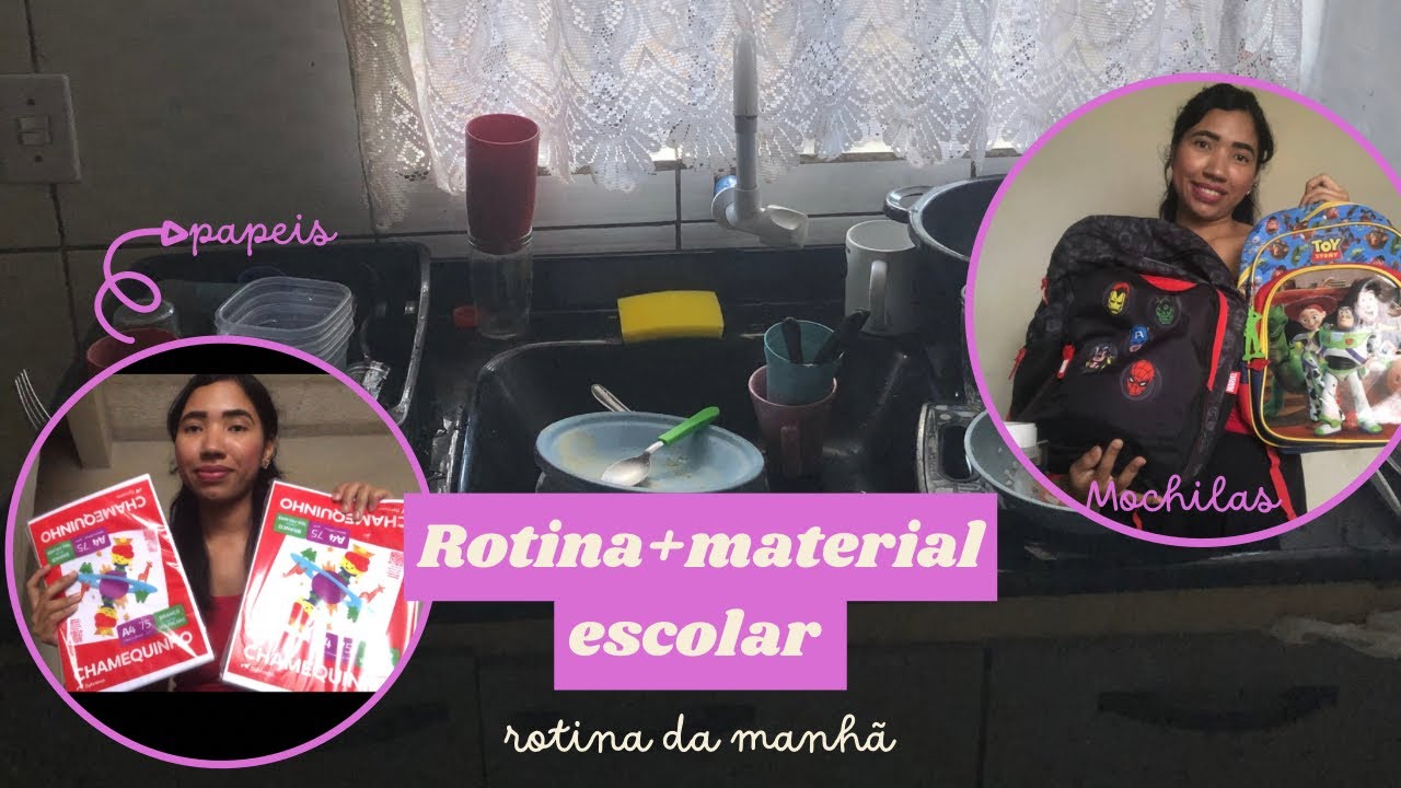 Rotina+comprinhas de material escolar dos meninos 