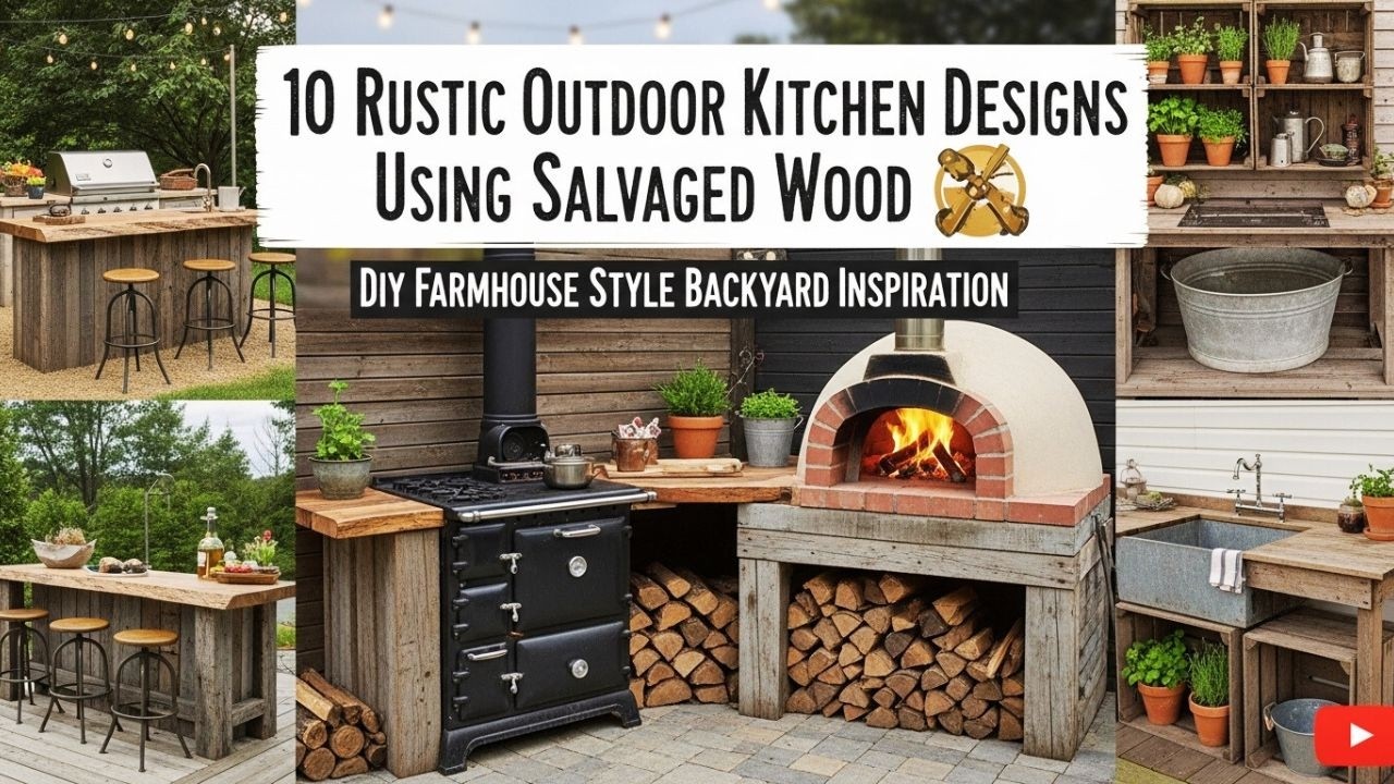 10 Rustic Outdoor Kitchen Designs Using Salvaged Wood 🔥 | DIY Farmhouse Style Backyard Inspiration