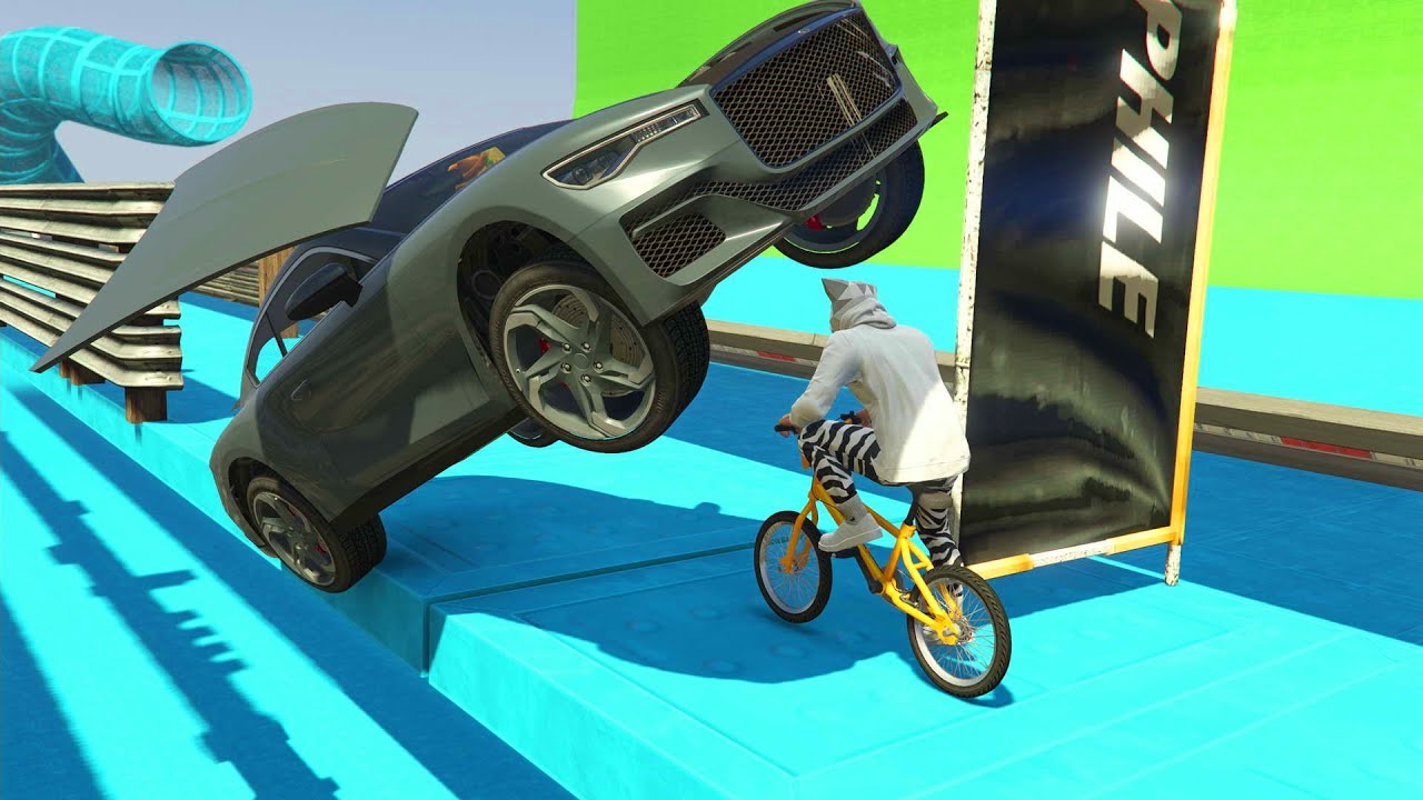 CORRE O TE ATROPELLO EN BICI! APLASTO A UN JUGADOR!! - GTA 5 ONLINE