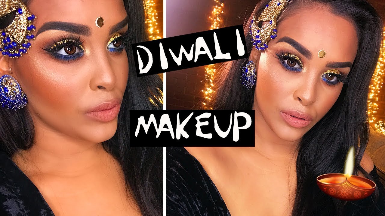 BLUE & GOLD DIWALI MAKEUP LOOK 2017| NikkisSecretx