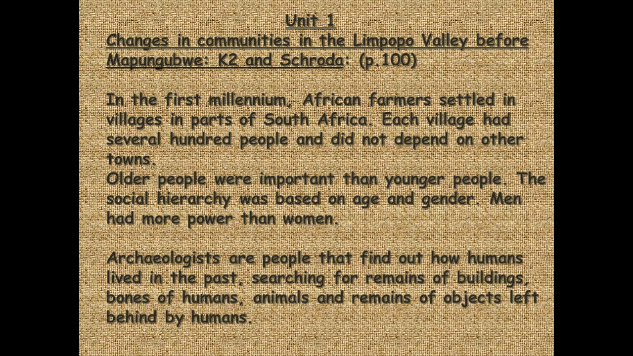 Grade 6 -  History -Term 1-Unit 1