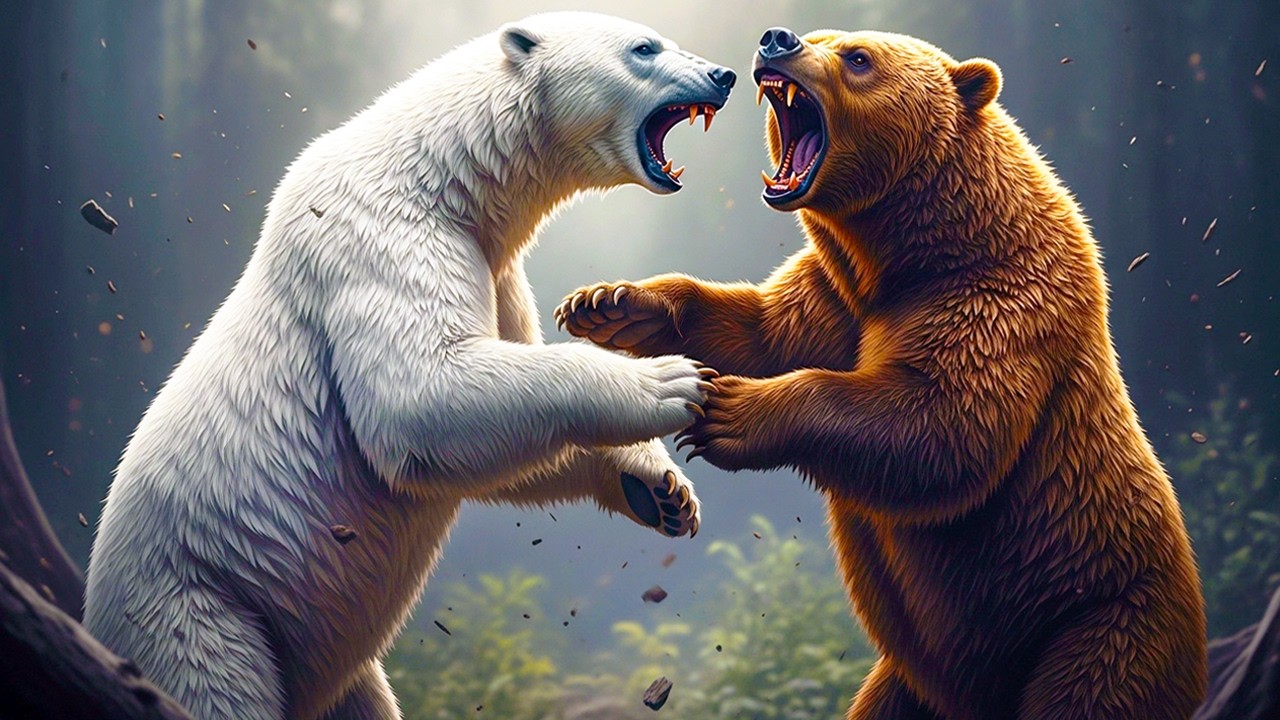 Кто же настоящий король дикой природы? 🐻‍❄️x🐻