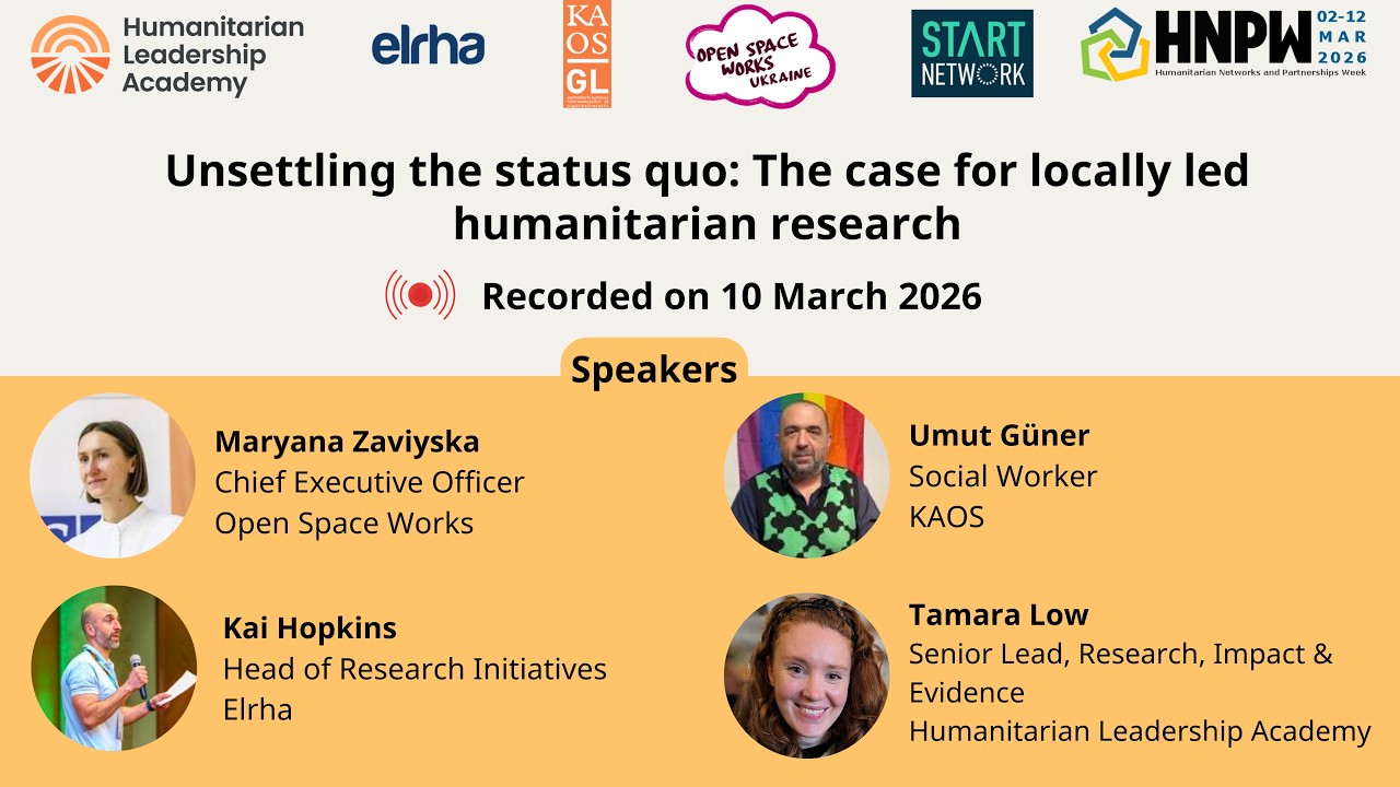 HNPW 2026 Unsettling the status quo: The case for locally led humanitarian research