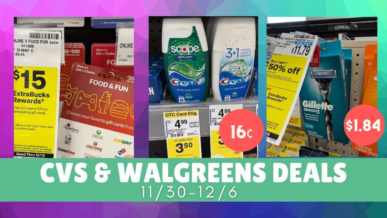 Top CVS & Walgreens Deals 11/30-12/6
