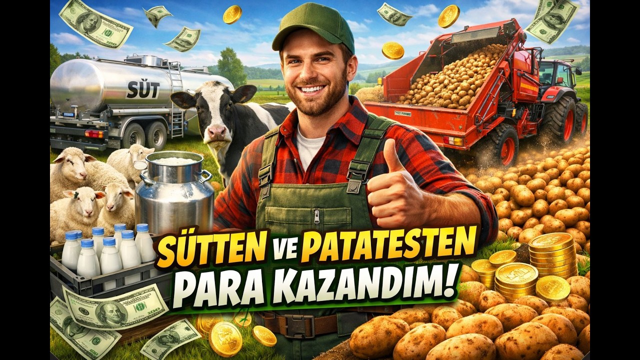 FS25 KOYUN SÜTÜ SATIŞI NE KADAR KAZANDIYOR  PATATES HASADI MAŞALLAH