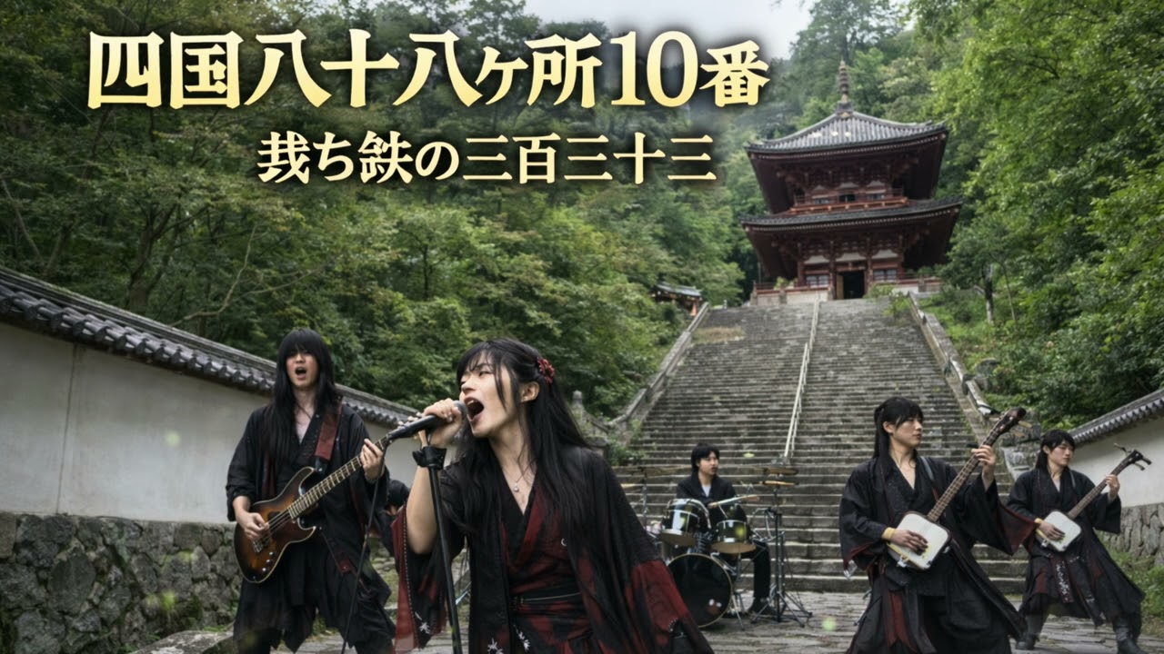【四国八十八ヶ所巡り和ロック】裁ち鋏の三百三十三（第10番 切幡寺）