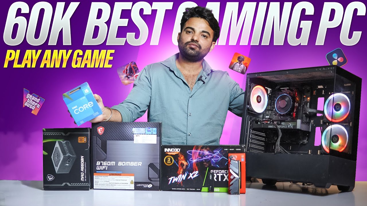 🔥 Best ₹60,000 PC Build 2025 | Intel i5 12400F | Gaming + Editing Monster 💻 2026