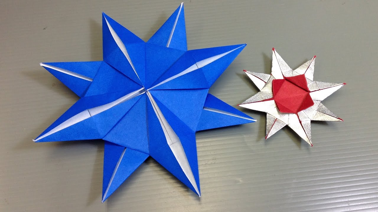 Easy Origami Christmas Eight Pointed Star