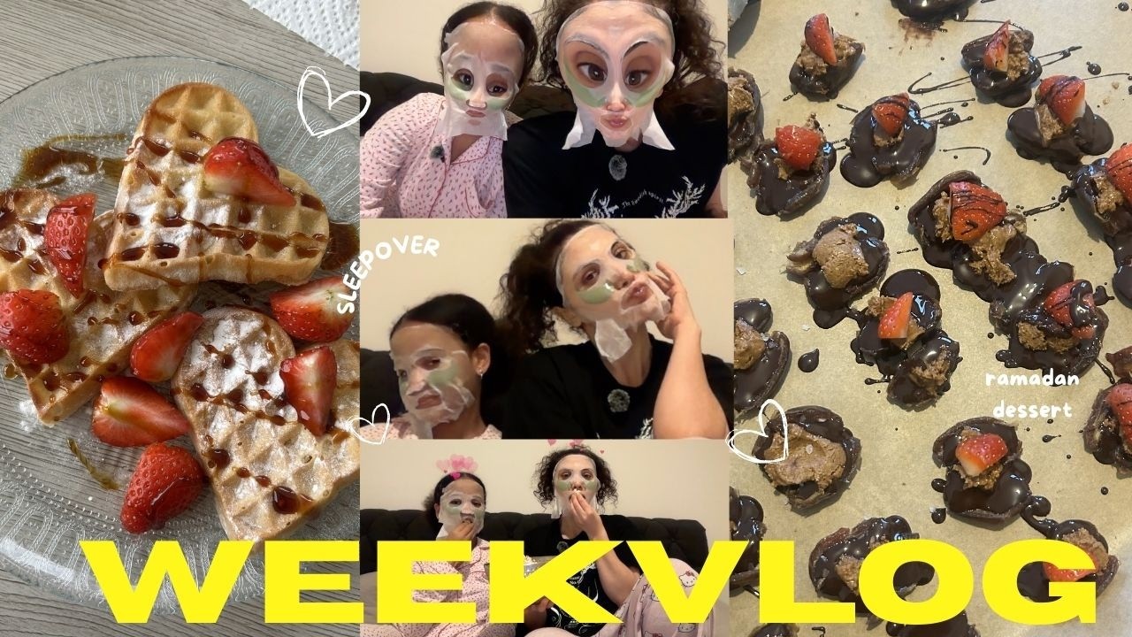 EERSTE WEEK VAN RAMADAN 🌙 | SLEEPOVER VLOG 🎀 + RAMADAN DESSERTJE MAKEN