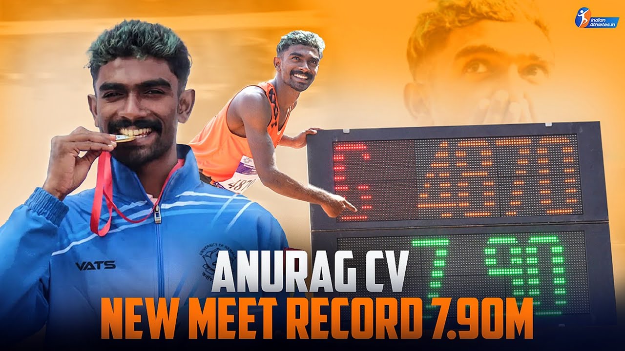 New Meet Record 7.90M | Anurag CV | Men's long jump | All India Inter University championship 2024
