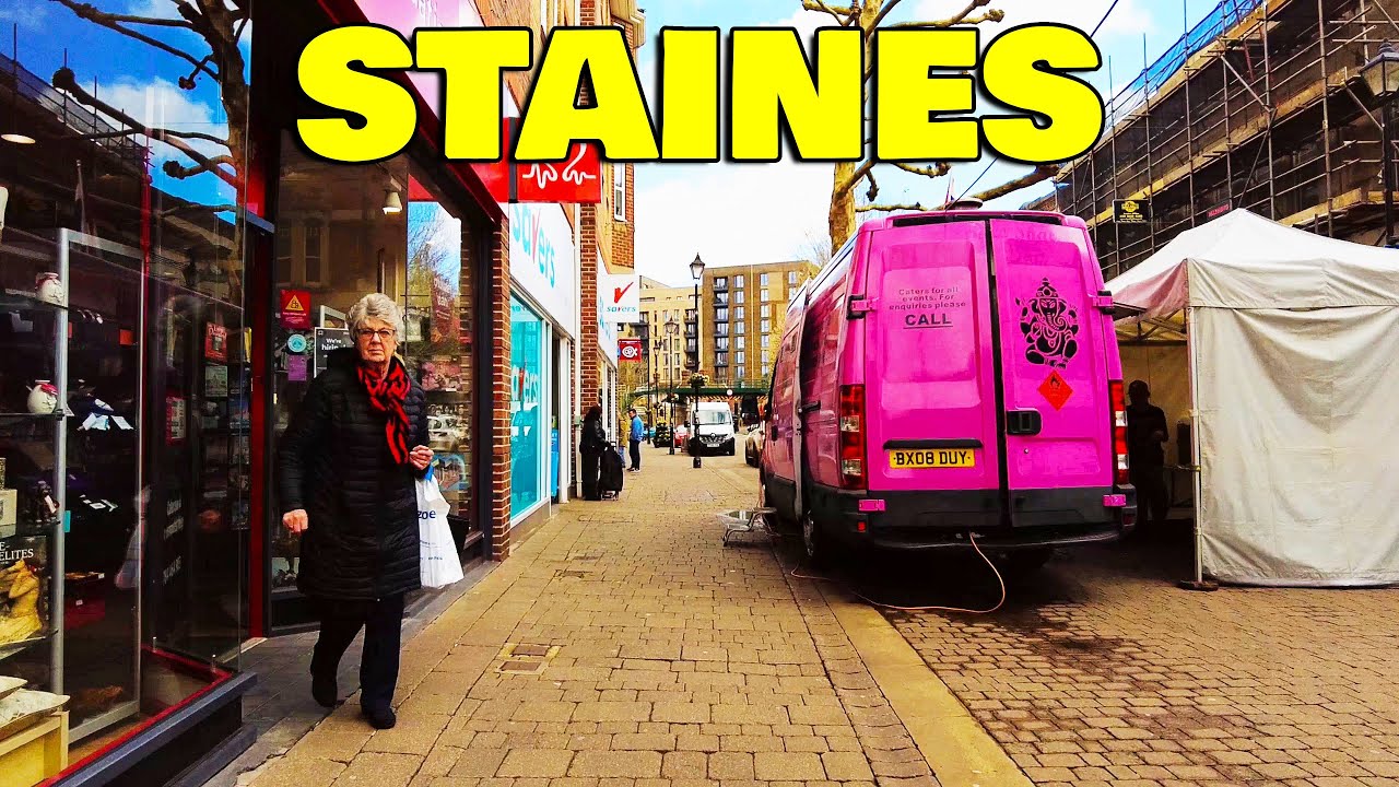 A Walking Tour Of Staines Town Centre | March 2023 - (4K)