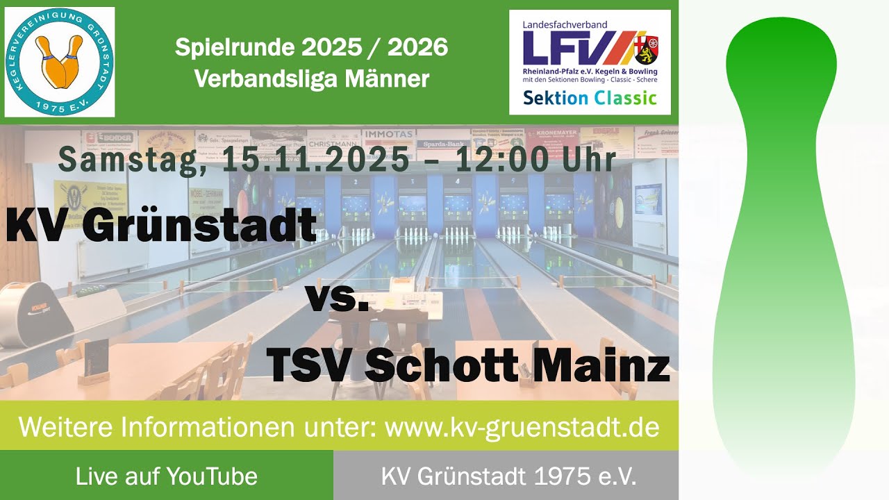 Verbandsliga RLP Männer - 7. Spieltag: KV Grünstadt - TSV Schott Mainz