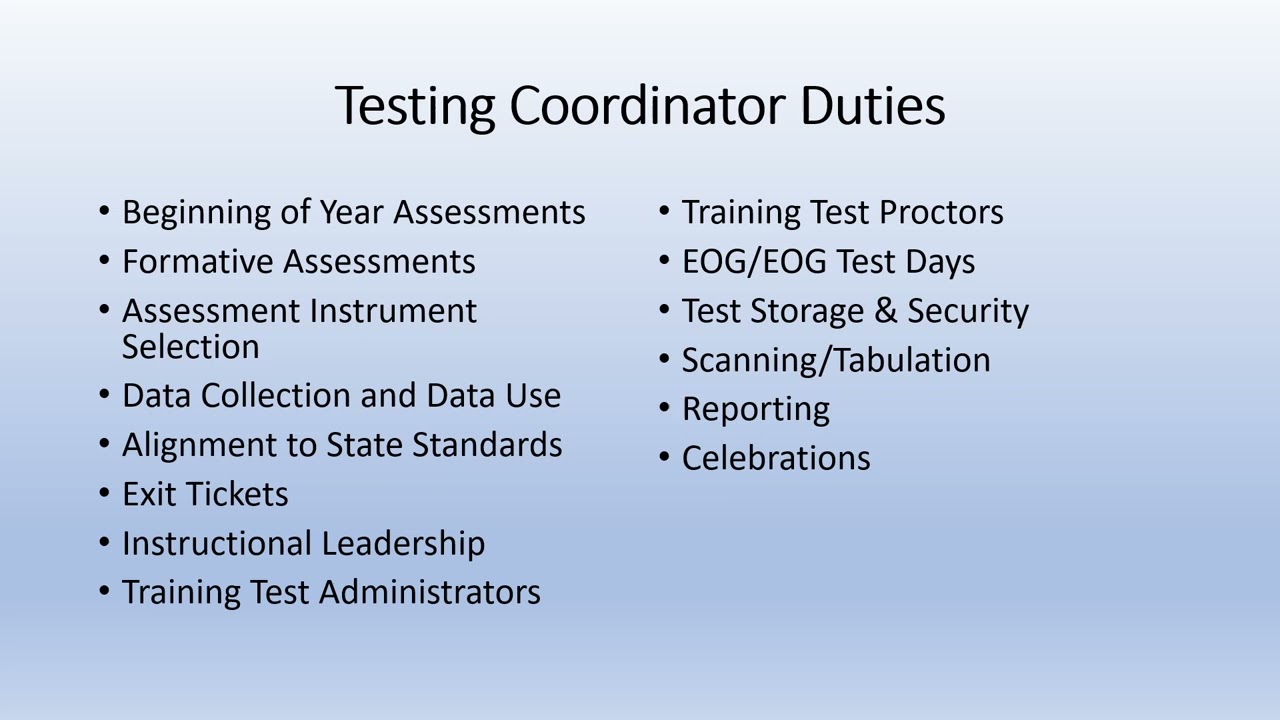 Charter School Testing Coordinator