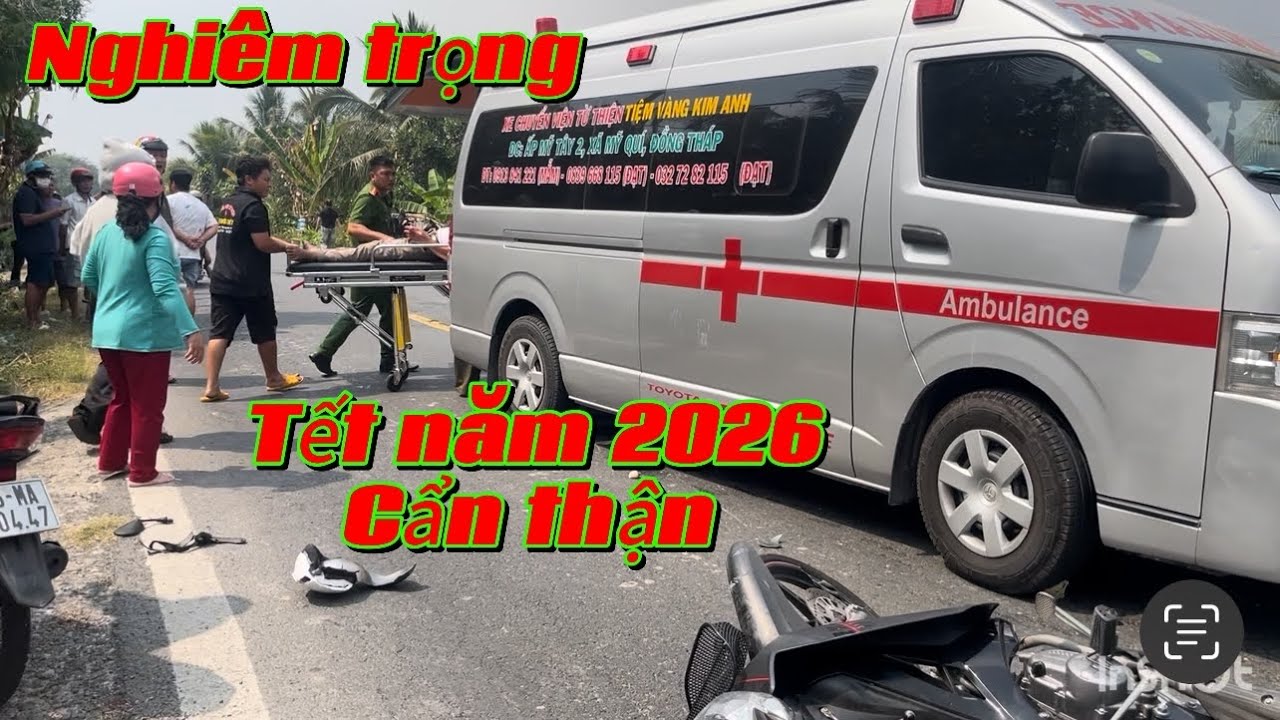 Gần Tết năm 2026 Va chạm giao thông nghiêm trọng gần chợ Mỹ quý Tháp Mười Đồng Tháp