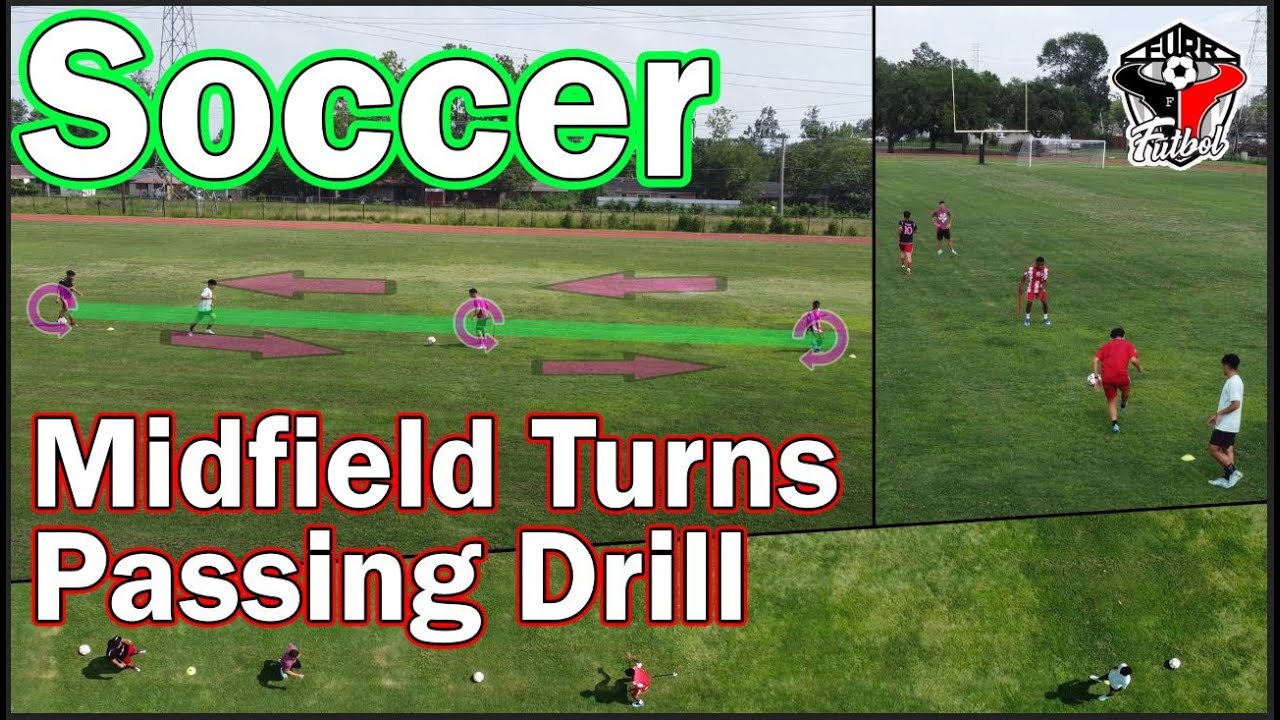 Soccer Midfield Turns Passing Drill - Touch Drill #5