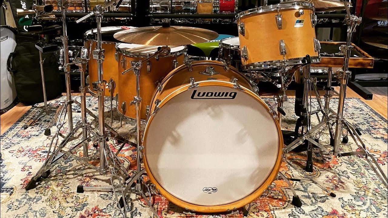 Термоглянцевая винтажная ударная установка Ludwig 70-х годов 14,16,18,24 бас-барабана