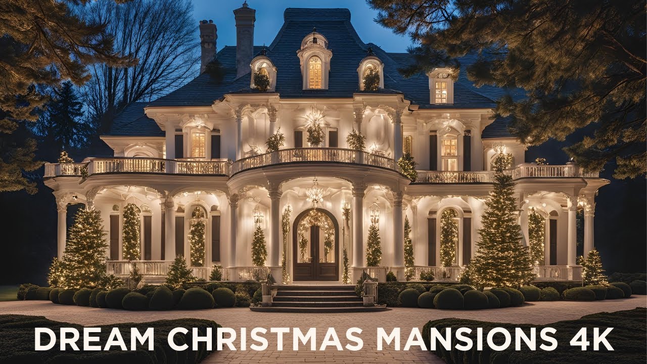 Dream Christmas Mansions 4K | Breathtaking Holiday Outdoor Decorations