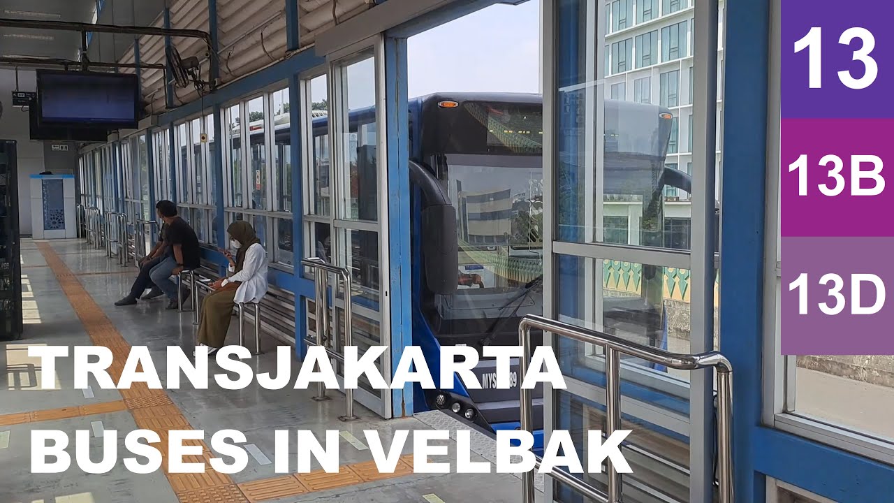 Transjakarta Buses in Velbak Elevated Bus Shelter