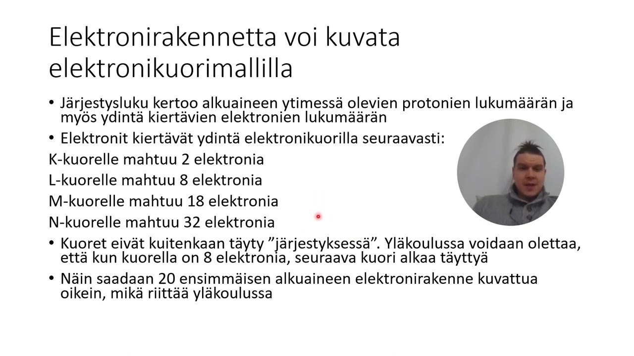 Kemia: Alkuaineen elektronirakenne