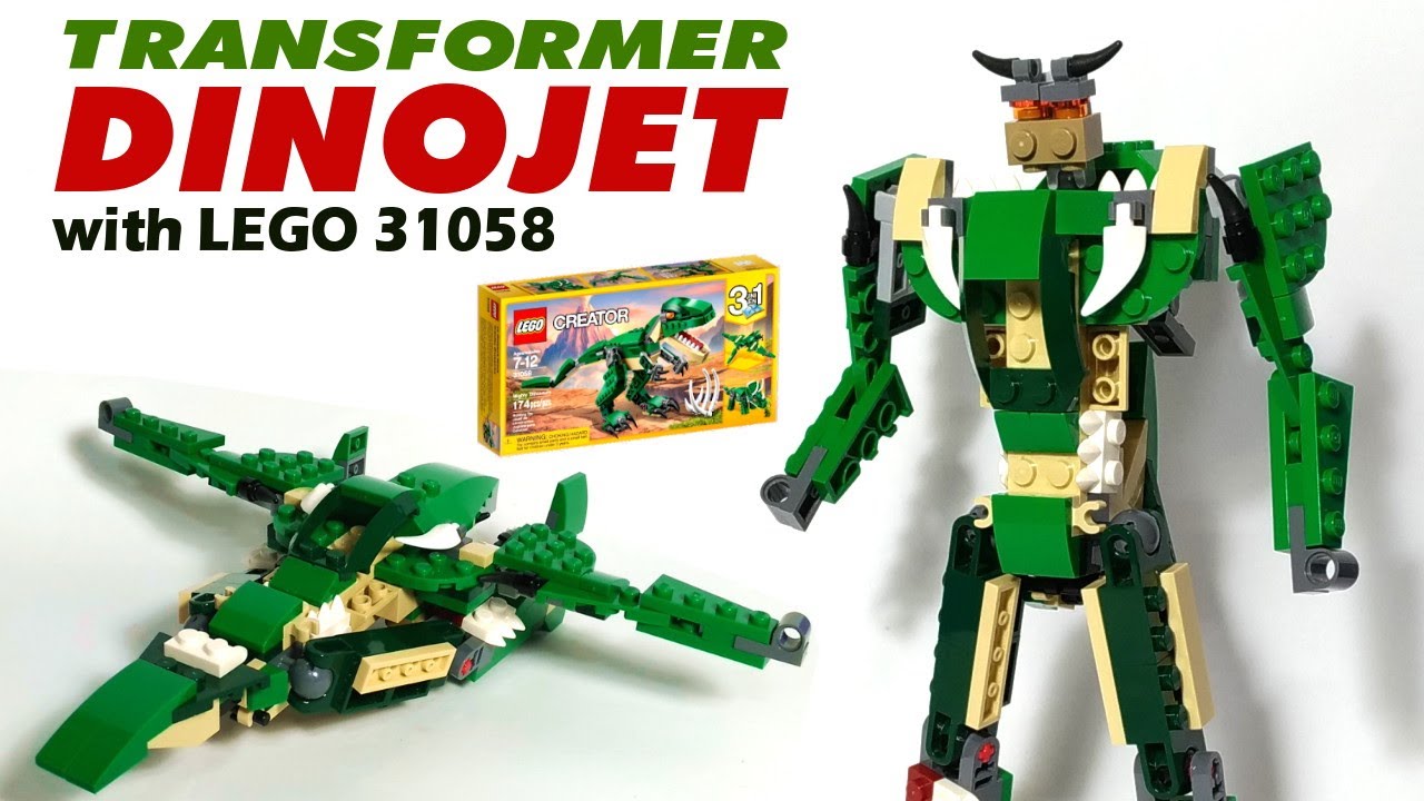 Tutorial: Lego Creator 31058 (Mighty Dinosaurs) Alternate Design Transformer Jet Plane