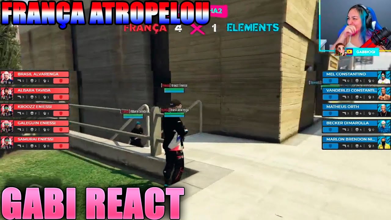 GABI REACT FRANÇA VS ELEMENTOS SENDO ATROPELADA