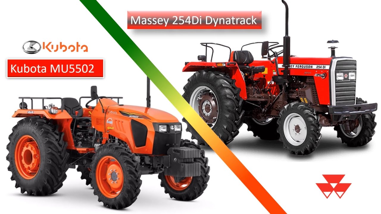 Tafe MF 254 Dynatrack ❤️‍🔥 vs Kubota MU 5502 🔥Best 50hp Tractor For PTO, Engine, Gear  , Axle 🤔?