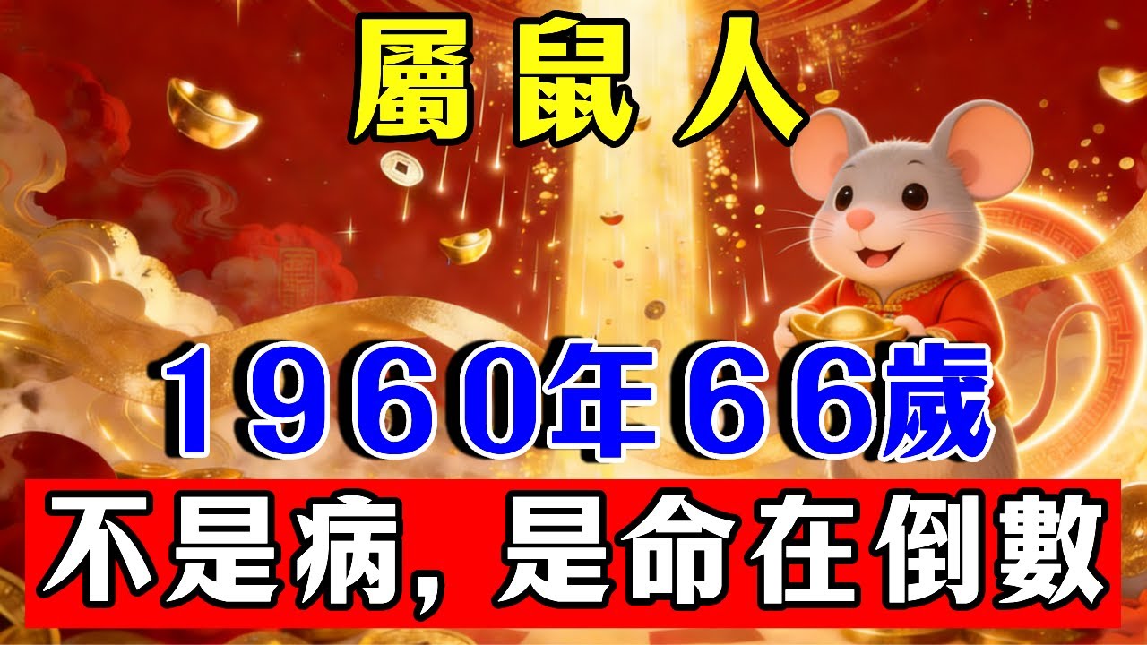 屬鼠人，1960年66歲，庚子鼠命者若出現這個身體異象——那不是病，是「命在倒數」的信號！#生肖 #運勢 #命理 #屬相 #風水 #財運 #佛陀 #佛學 #佛法 #佛教 #修行 #智慧 #因果 #佛家